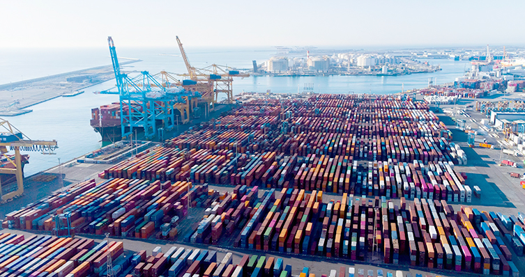 Shipping containers include cargo that could be impact by new tariffs.